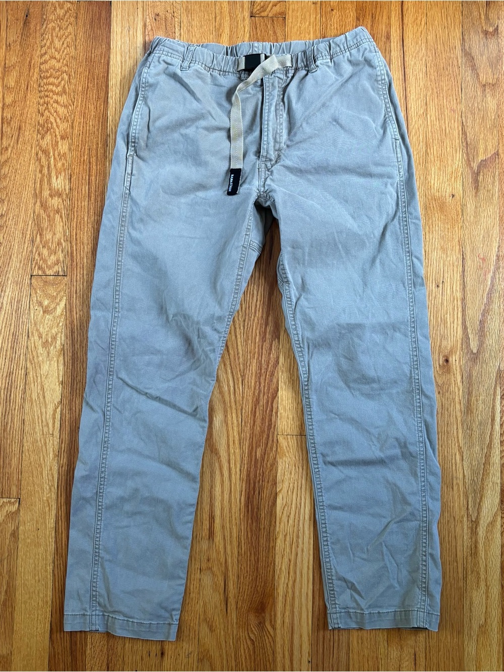Manastash Flex Climber Light Gray/Tan Men's Chino-Style Drawstring Pants Small